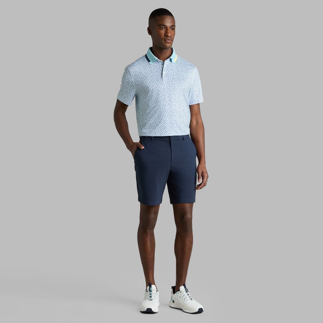 G/FORE MEN'S TRIPLE/G TECH JERSEY POLO - SNOW / CENOTE