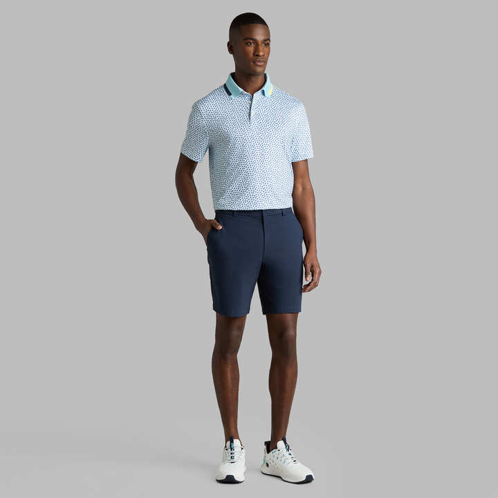 G/FORE MEN'S TRIPLE/G TECH JERSEY POLO - SNOW / CENOTE