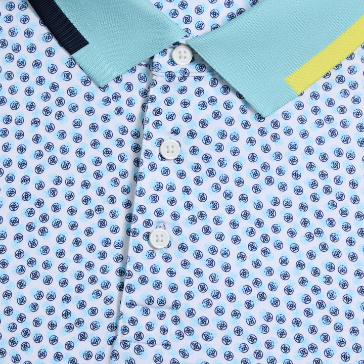 G/FORE MEN'S TRIPLE/G TECH JERSEY POLO - SNOW / CENOTE