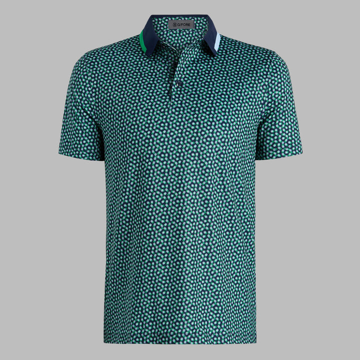 G/FORE MEN'S 3/G'S TECH JERSEY POLO - TWILIGHT / CLOVER