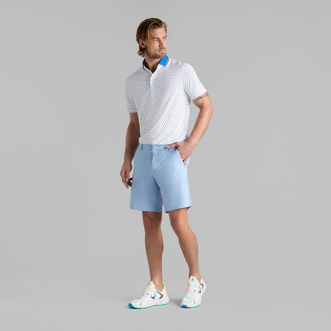 G/FORE MEN'S DITSY FLORAL TECH PIQUÉ PERFORMANCE POLO - SNOW