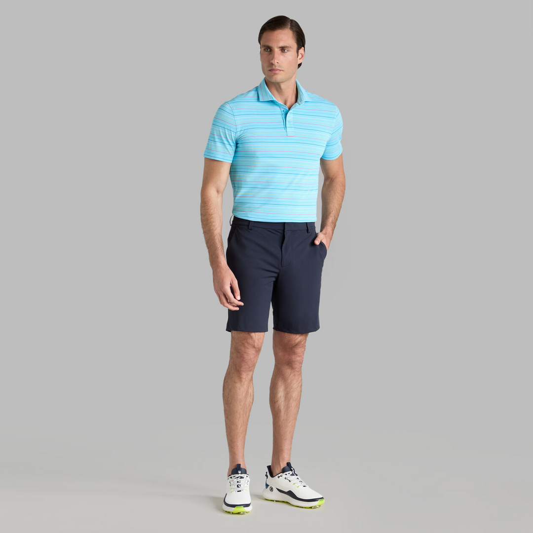 G/FORE MEN'SMULTI STRIPE TECH PIQUÉ PERFORMANCE POLO - BREEZE