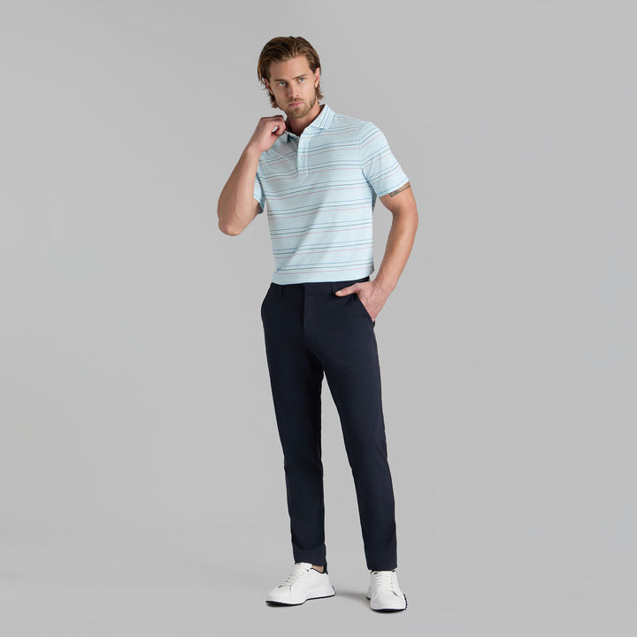 G/FORE MEN'SMULTI STRIPE TECH PIQUÉ PERFORMANCE POLO - DAYBREAK