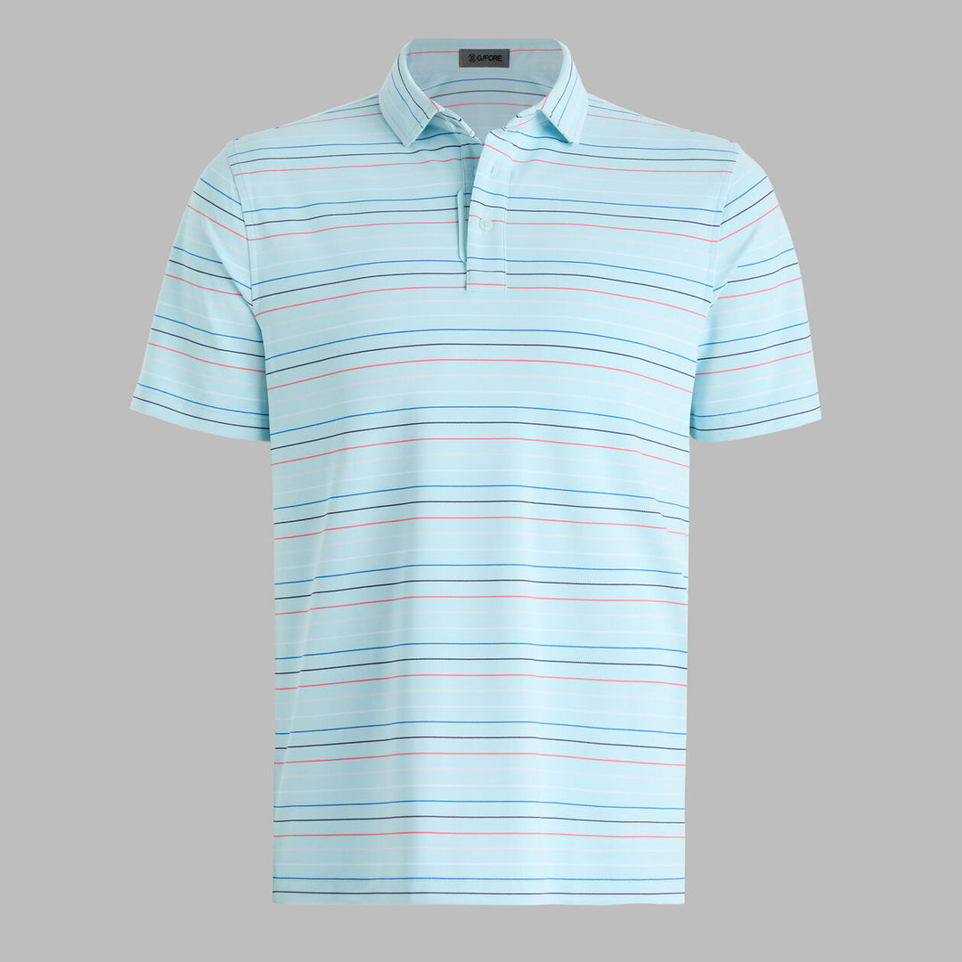 G/FORE MEN'SMULTI STRIPE TECH PIQUÉ PERFORMANCE POLO - DAYBREAK