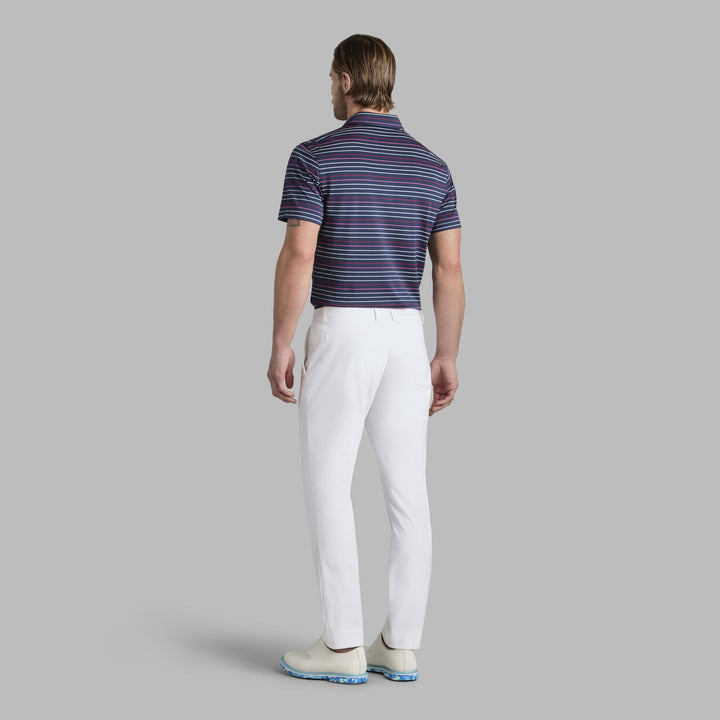 G/FORE MEN'SMULTI STRIPE TECH PIQUÉ PERFORMANCE POLO - TWILIGHT / LAVA
