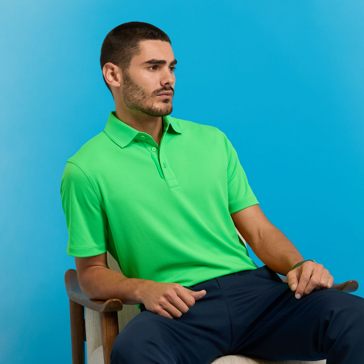 G/FORE MEN'S ESSENTIAL PERFORMANCE PIQUÉ POLO - ACID LIME