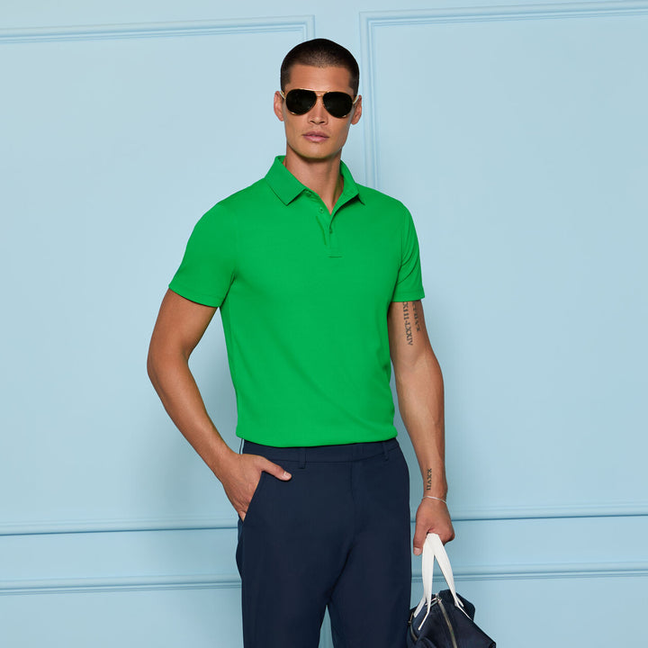 G/FORE MEN'S ESSENTIAL PERFORMANCE PIQUÉ POLO - CLOVER