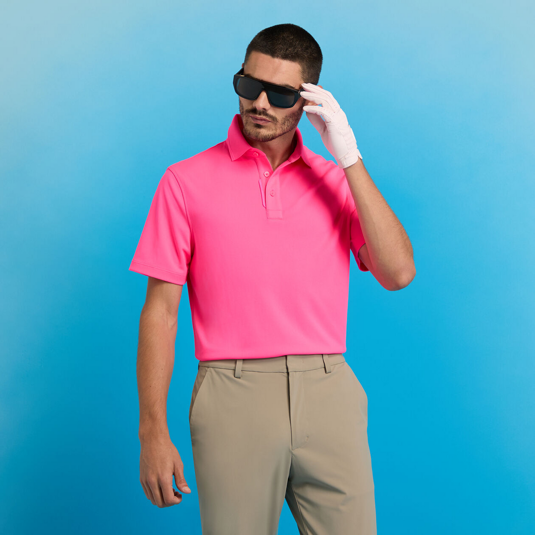G/FORE MEN'S ESSENTIAL PERFORMANCE PIQUÉ POLO - KNOCKOUT PINK