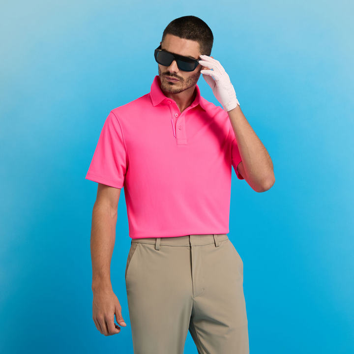 G/FORE MEN'S ESSENTIAL PERFORMANCE PIQUÉ POLO - KNOCKOUT PINK
