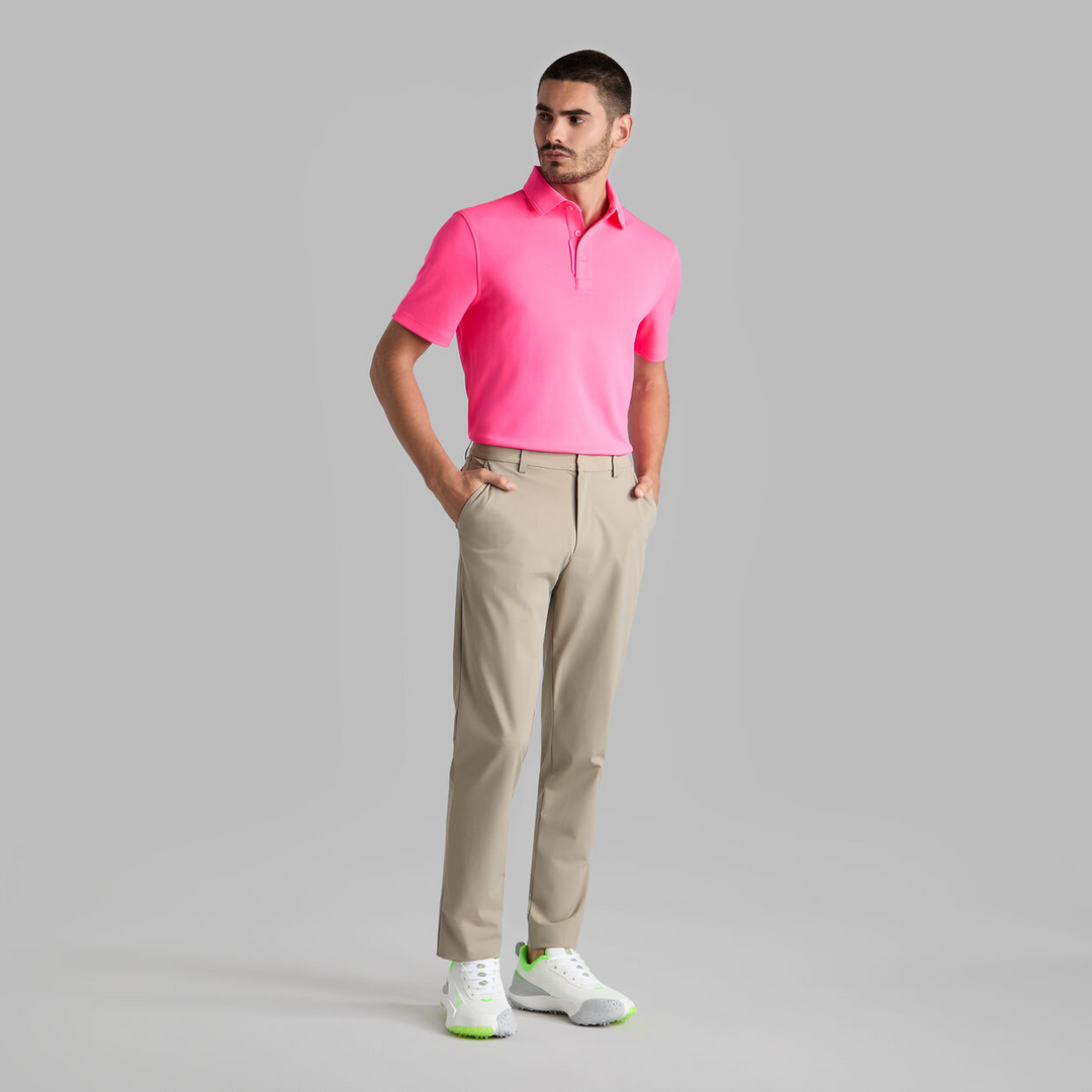 G/FORE MEN'S ESSENTIAL PERFORMANCE PIQUÉ POLO - KNOCKOUT PINK