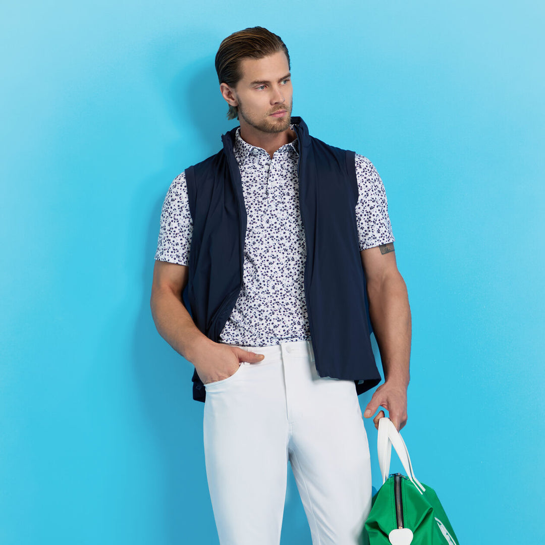 G/FORE MEN'S GARDEN TECH JERSEY POLO - TWILIGHT