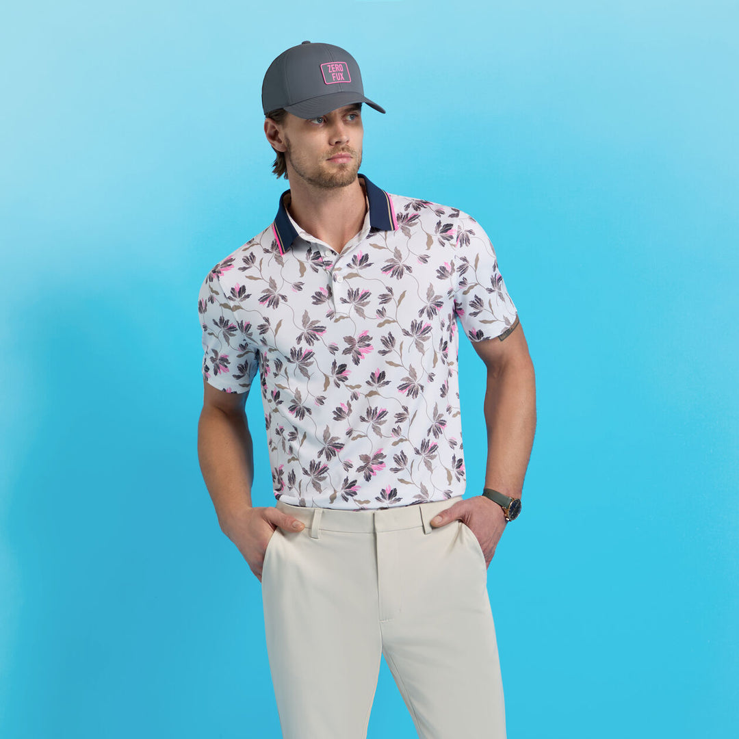 G/FORE MEN'S IRIS TECH JERSEY POLO - SNOW