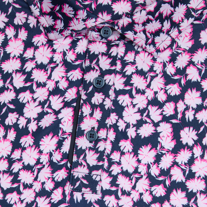 G/FORE MEN'S OPTIC FLORAL TECH JERSEY POLO - BLUSH