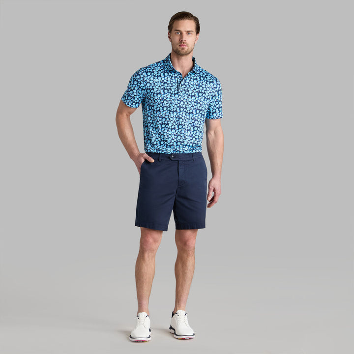 G/FORE MEN'S OPTIC FLORAL TECH JERSEY POLO - BREEZE
