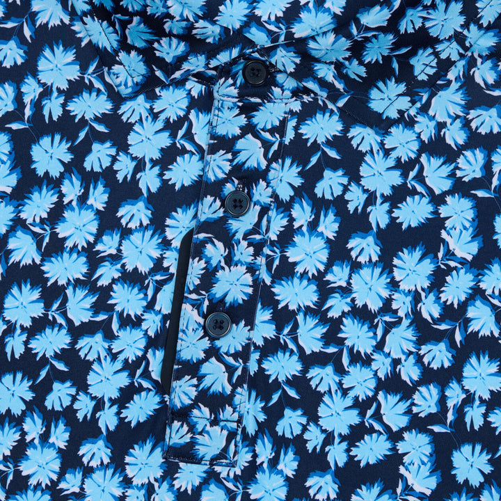 G/FORE MEN'S OPTIC FLORAL TECH JERSEY POLO - BREEZE