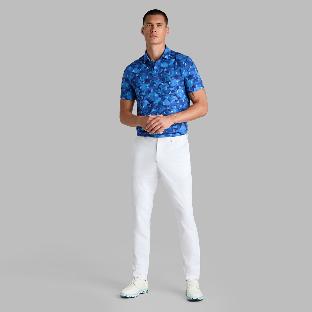 G/FORE MEN'S ICON CAMO TECH JERSEY POLO - AZUL