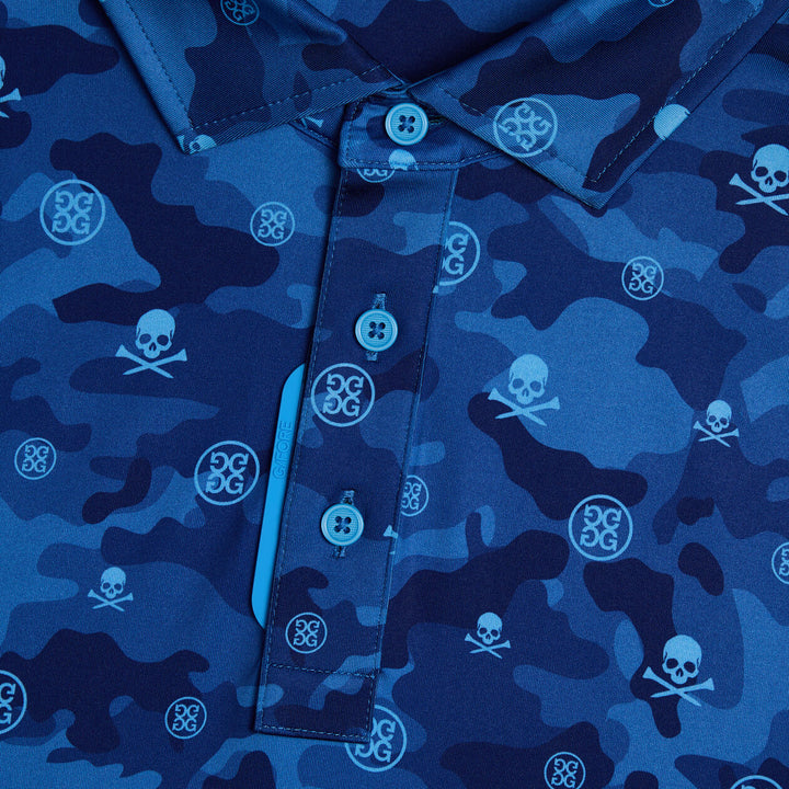 G/FORE MEN'S ICON CAMO TECH JERSEY POLO - AZUL