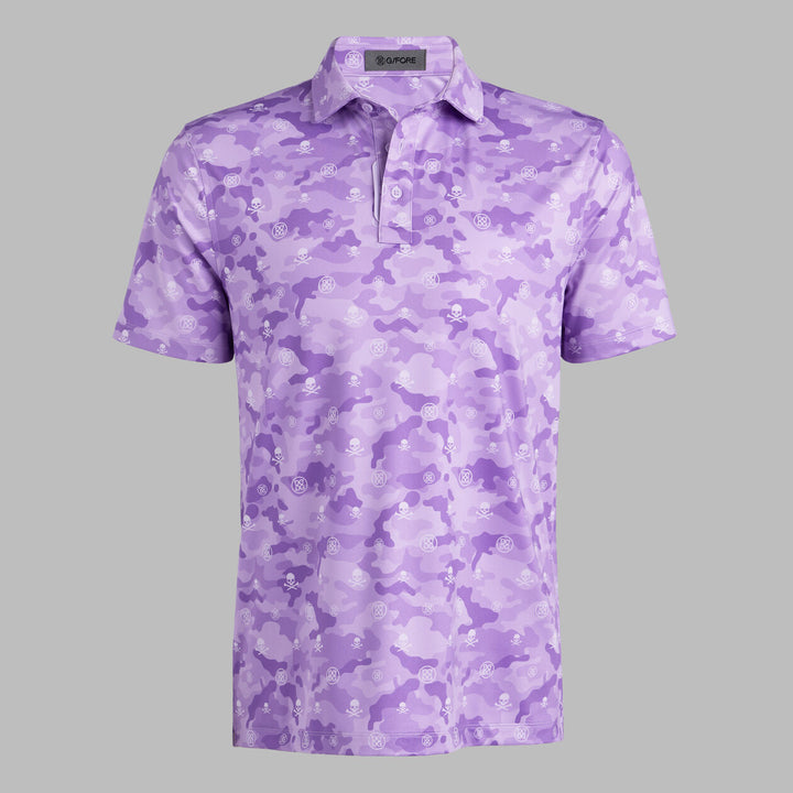 G/FORE MEN'S ICON CAMO TECH JERSEY POLO - IRIS