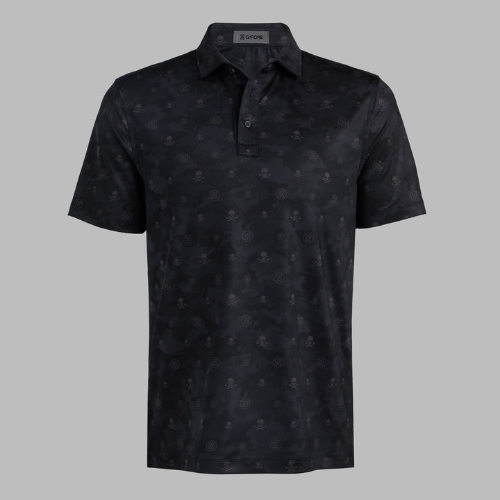 G/FORE MEN'S ICON CAMO TECH JERSEY POLO - ONYX