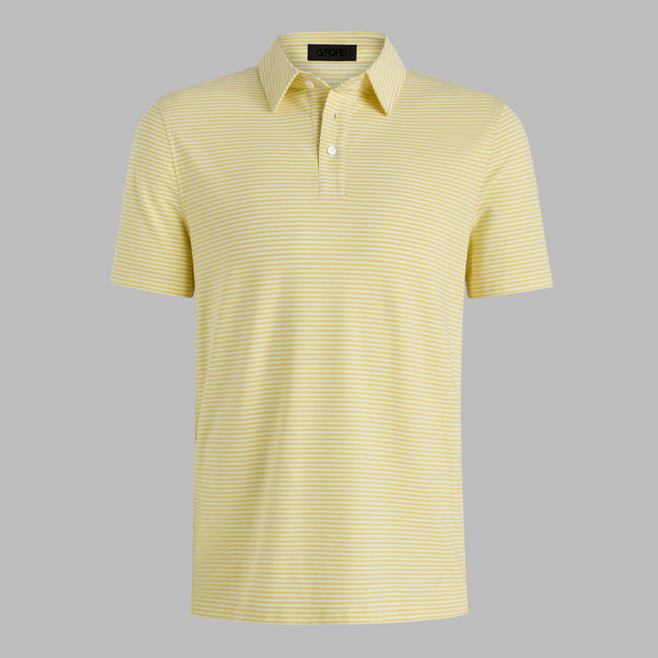 G/FORE MEN'S ALL PLAY STRIPE STRETCH KNIT POLO - CANARY