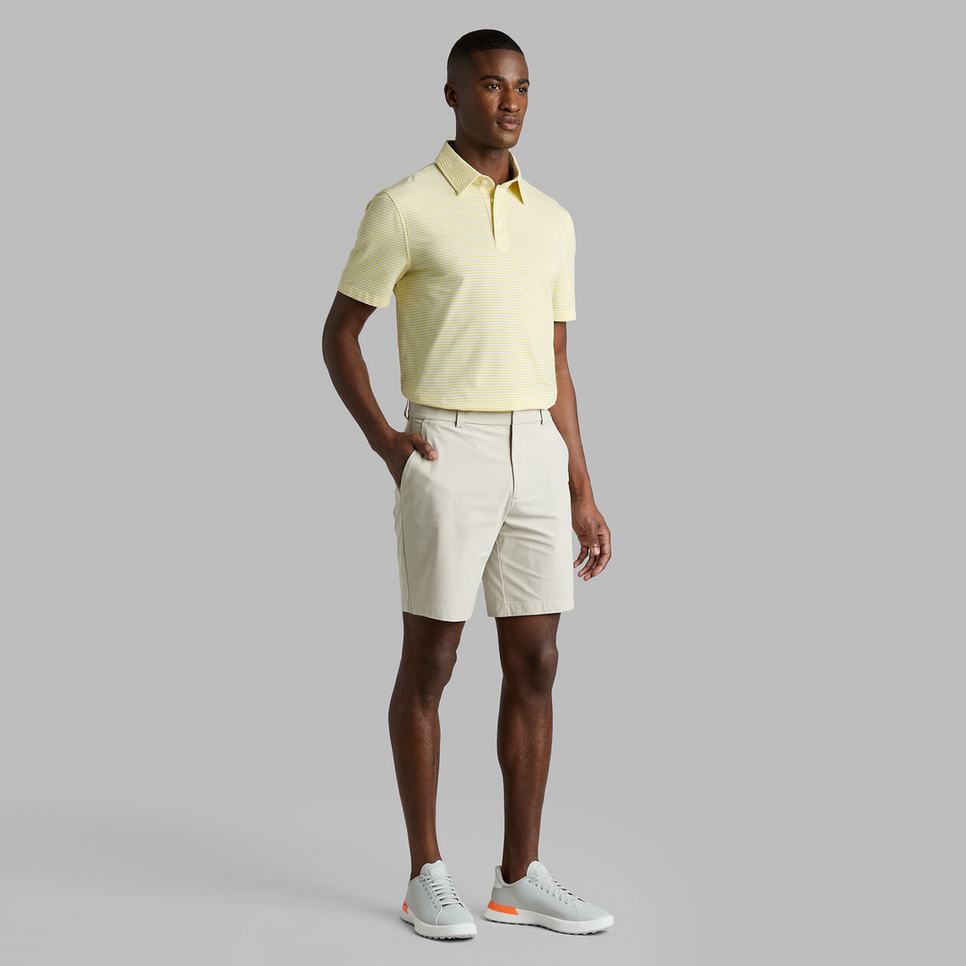 G/FORE MEN'S ALL PLAY STRIPE STRETCH KNIT POLO - CANARY