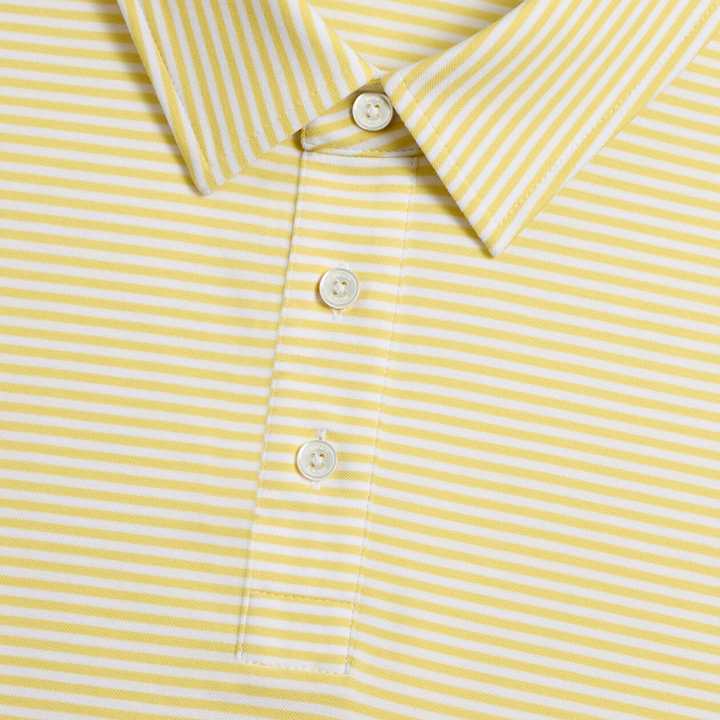 G/FORE MEN'S ALL PLAY STRIPE STRETCH KNIT POLO - CANARY