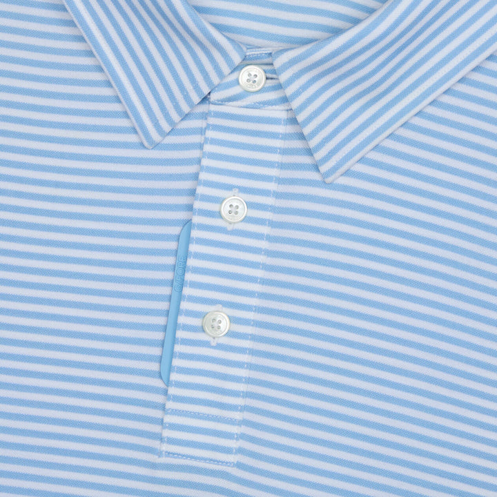 G/FORE MEN'S ALL PLAY STRIPE STRETCH KNIT POLO - BAJA