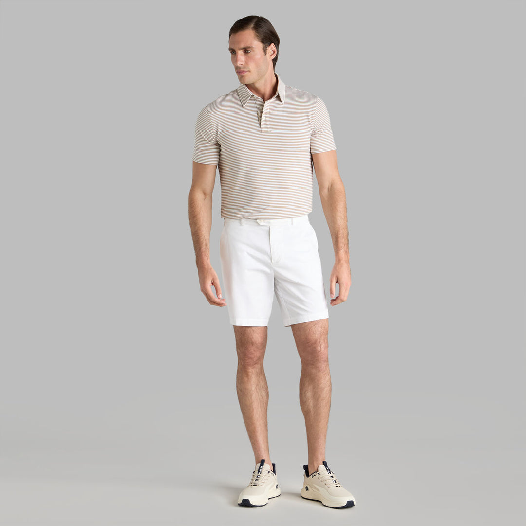 G/FORE MEN'S ALL PLAY STRIPE STRETCH KNIT POLO - DUNE