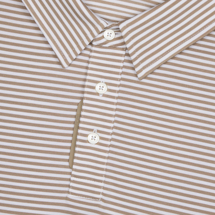 G/FORE MEN'S ALL PLAY STRIPE STRETCH KNIT POLO - DUNE