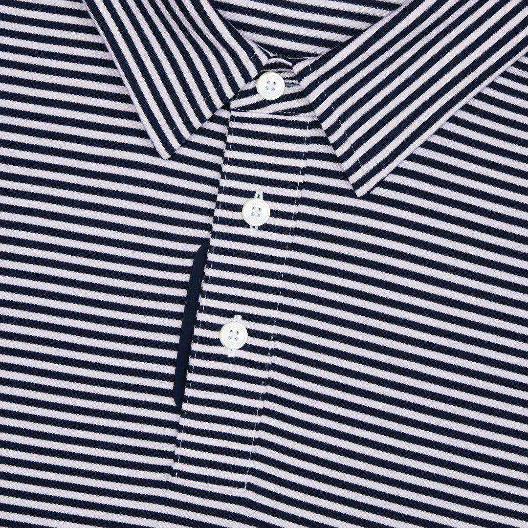 G/FORE MEN'S ALL PLAY STRIPE STRETCH KNIT POLO - TWILIGHT