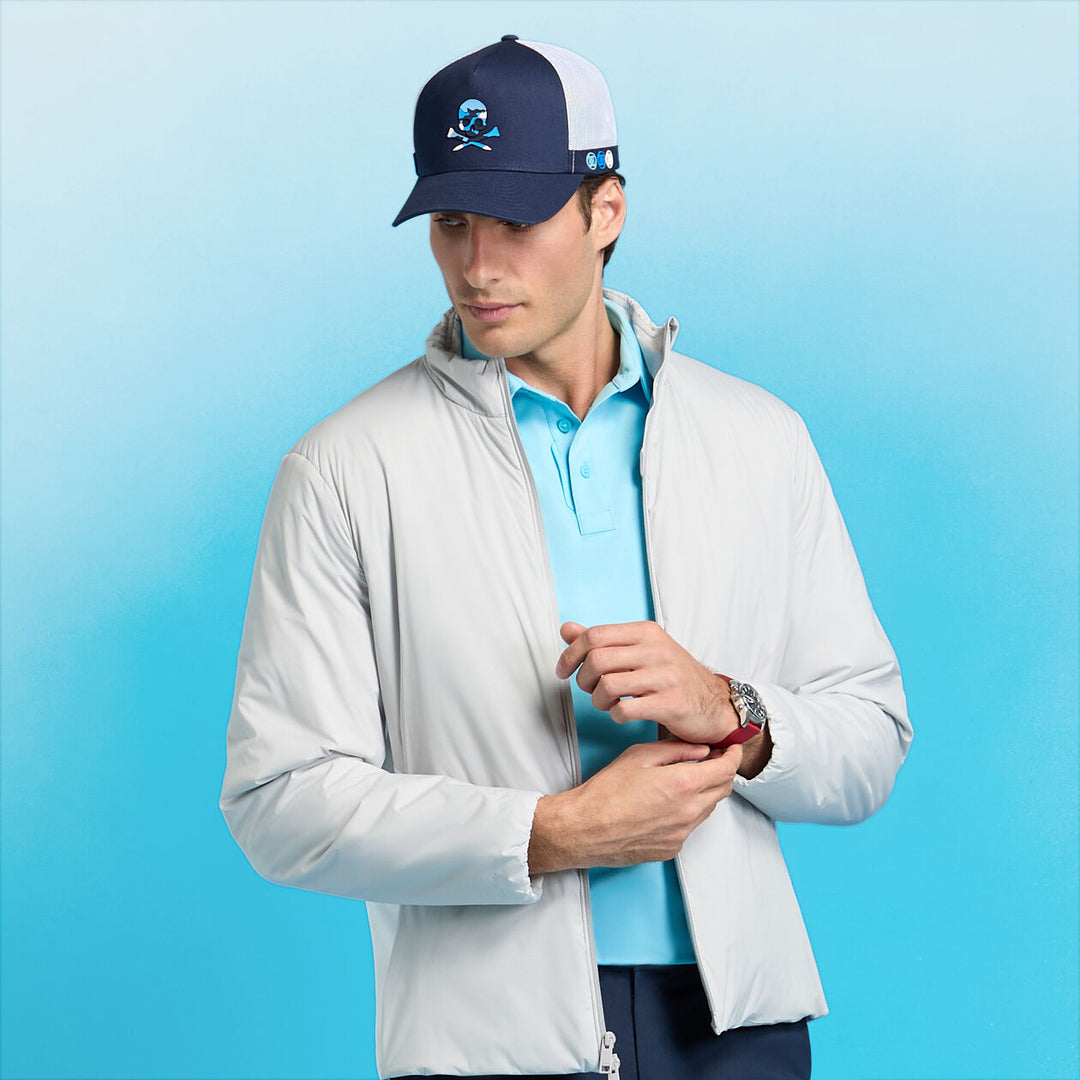G/FORE MEN'S MÉLANGE ICE NYLON POLO - BREEZE MELANGE