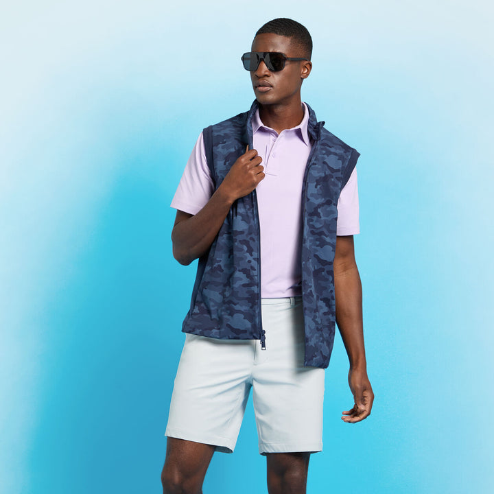 G/FORE MEN'S MÉLANGE ICE NYLON POLO - IRIS MELANGE