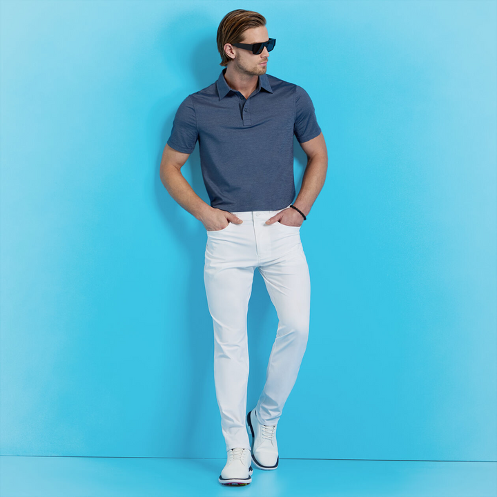 G/FORE MEN'S MÉLANGE ICE NYLON POLO - TWILIGHT MELANGE