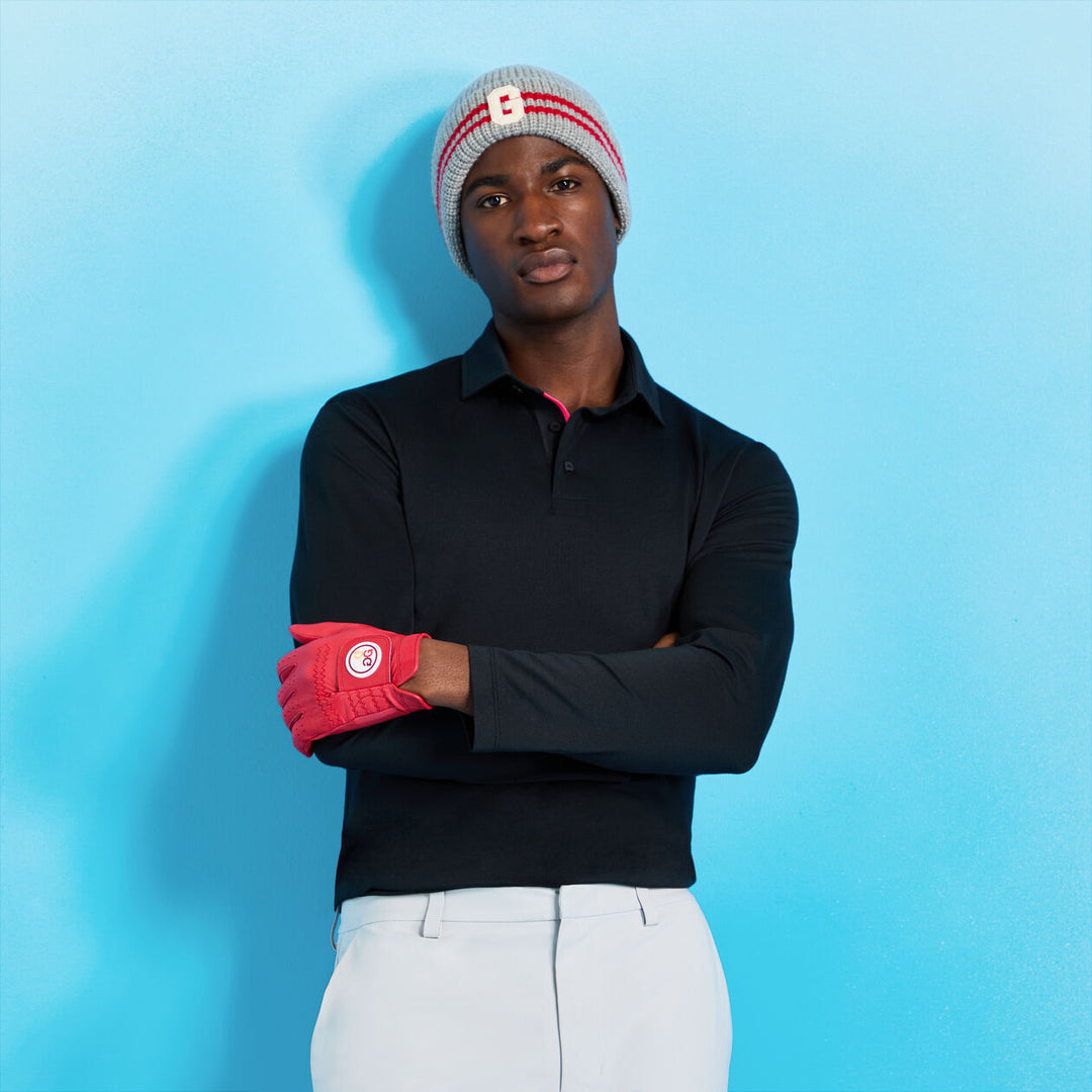 G/FORE MEN'S ALL PLAY LONG SLEEVE POLO - ONYX