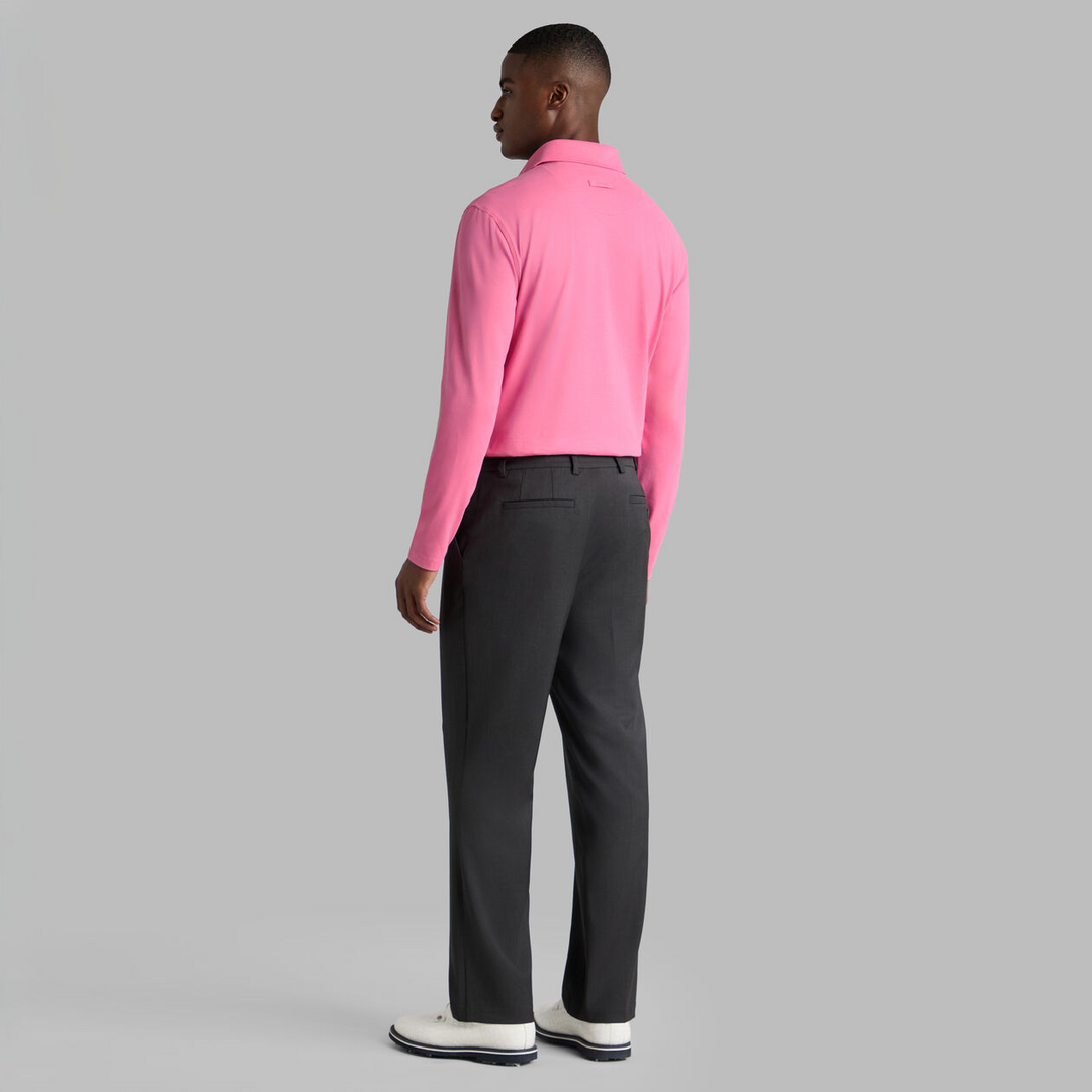 G/FORE MEN'S SUPER SOFT BRUSHED COTTON LONG SLEEVE POLO - KNOCKOUT PINK