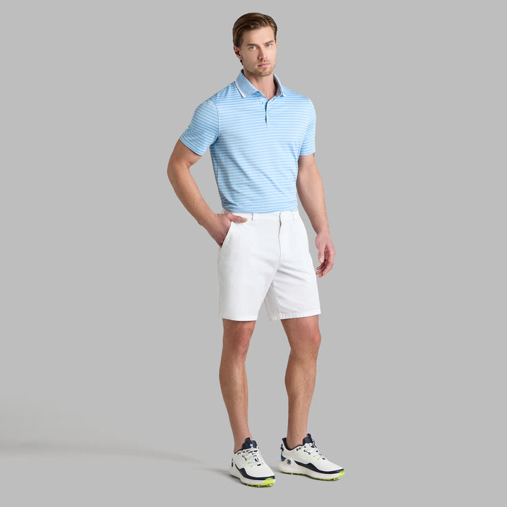 G/FORE MEN'S PERFORATED STRIPE JERSEY POLO - BAJA