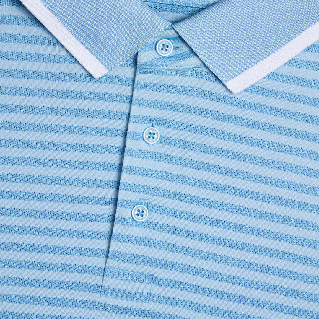 G/FORE MEN'S PERFORATED STRIPE JERSEY POLO - BAJA