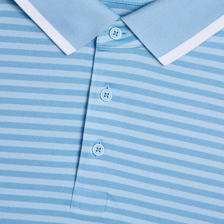 G/FORE MEN'S PERFORATED STRIPE JERSEY POLO - BAJA