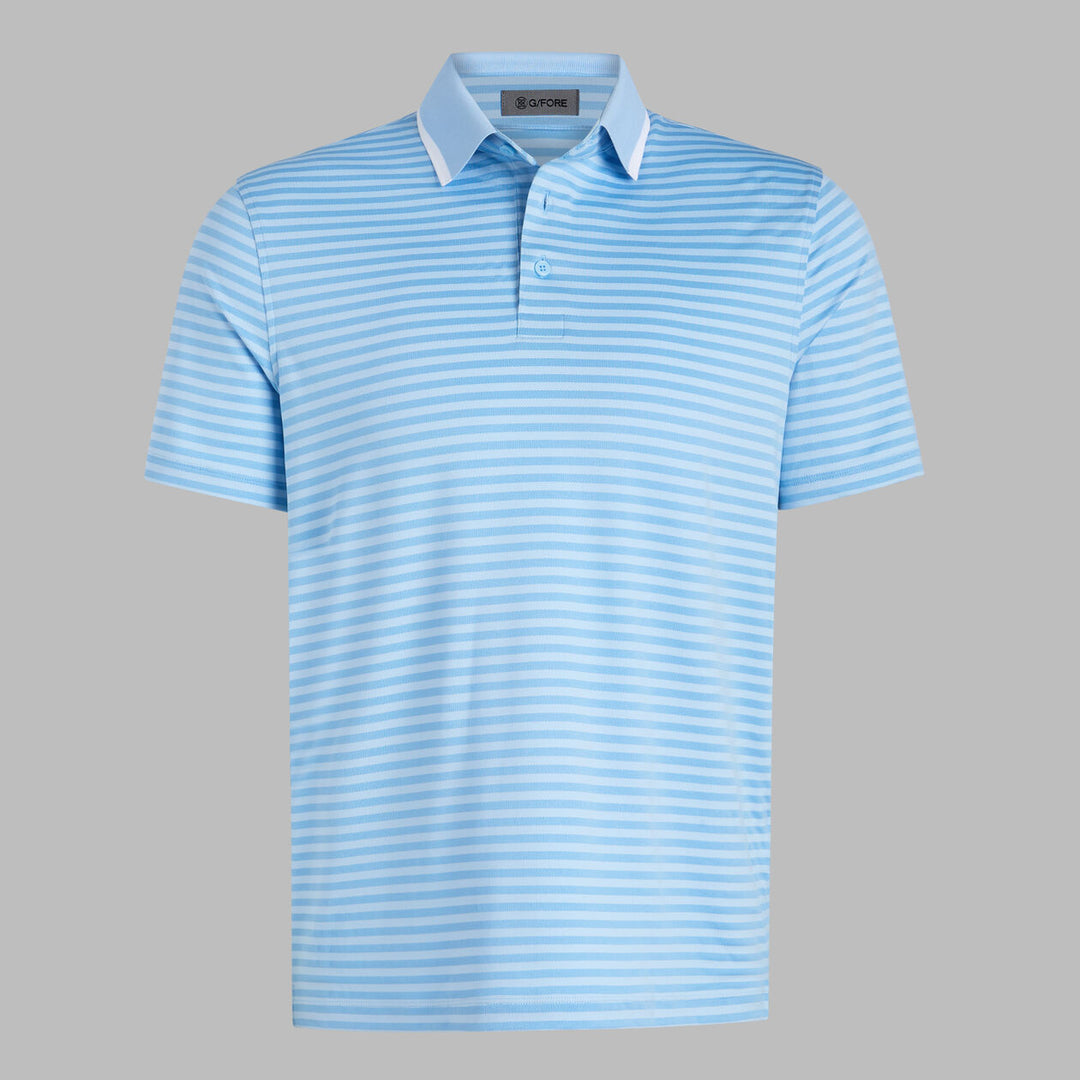 G/FORE MEN'S PERFORATED STRIPE JERSEY POLO - BAJA