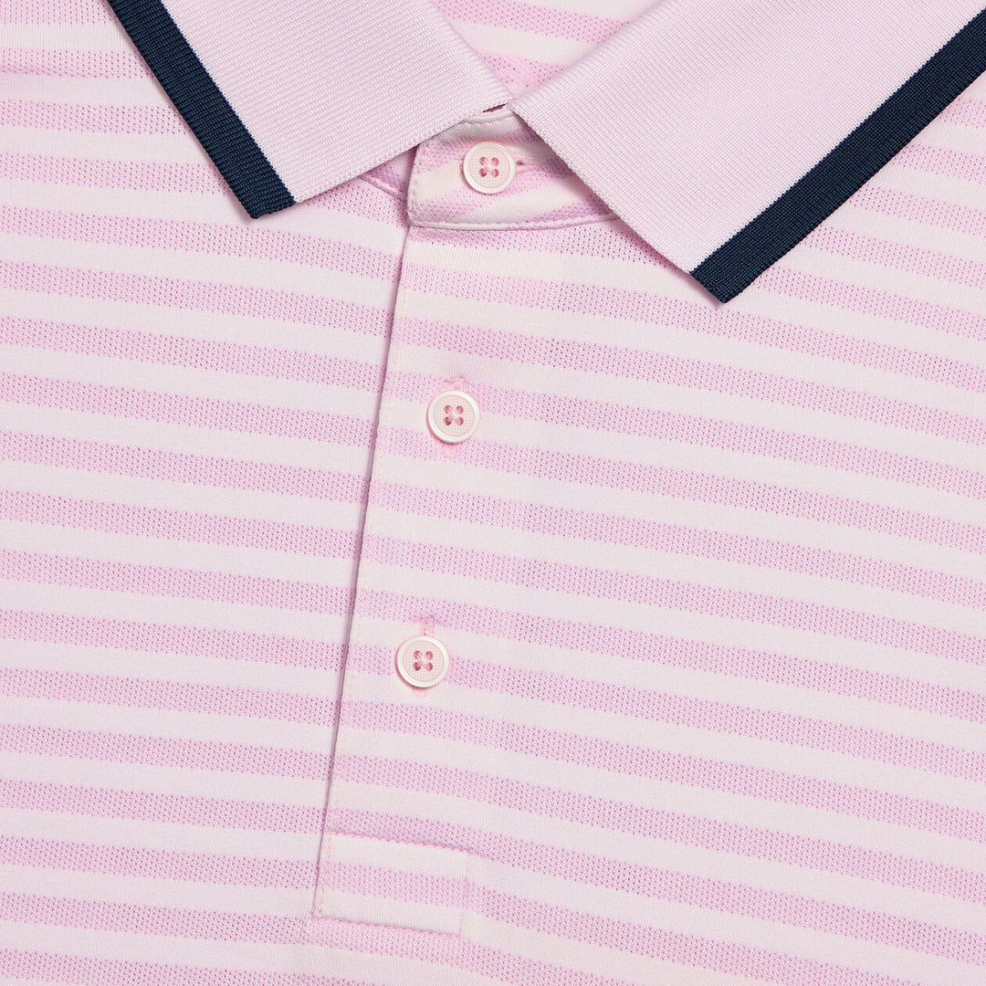 G/FORE MEN'S PERFORATED STRIPE JERSEY POLO - BLUSH