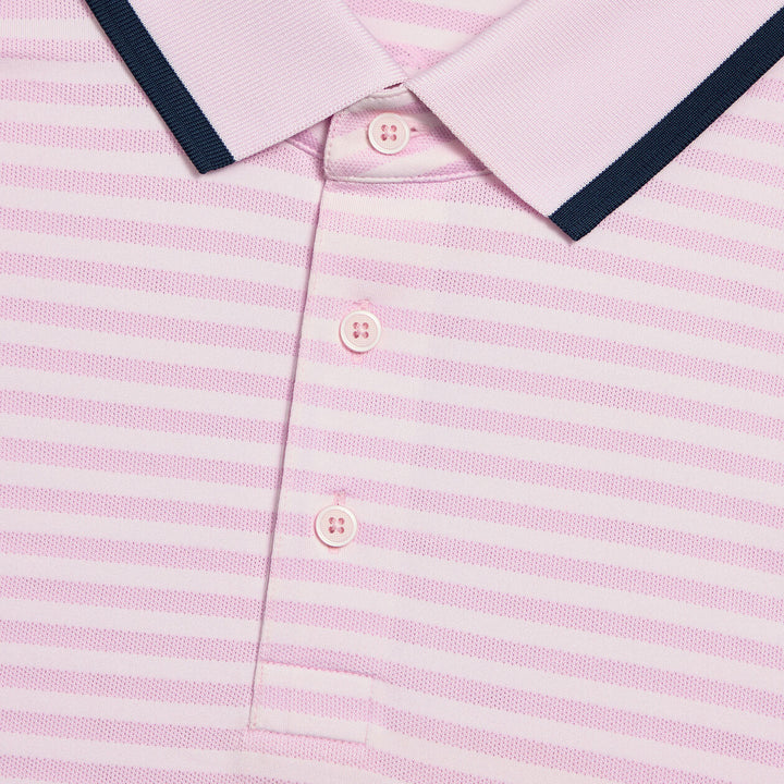G/FORE MEN'S PERFORATED STRIPE JERSEY POLO - BLUSH