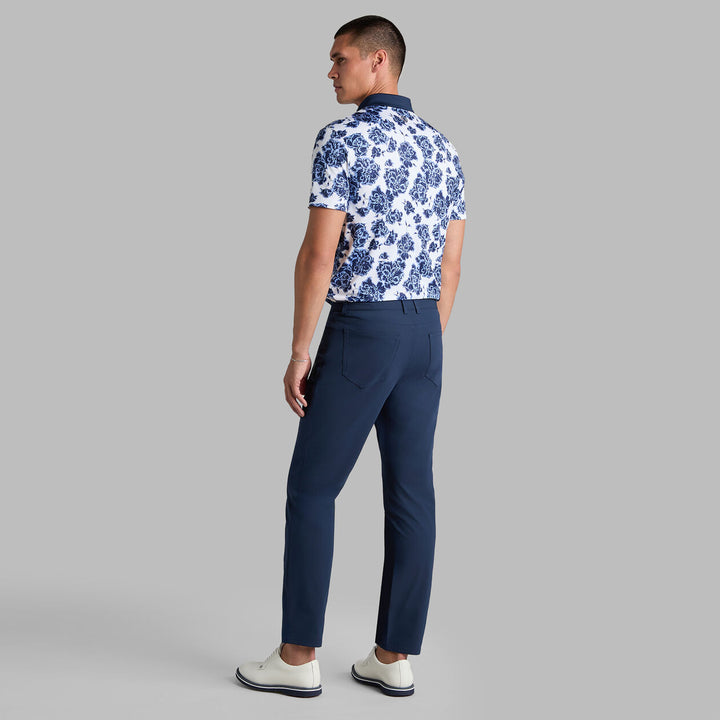 G/FORE MEN'S STAMPED FLORAL TECH JERSEY POLO - WILLOW