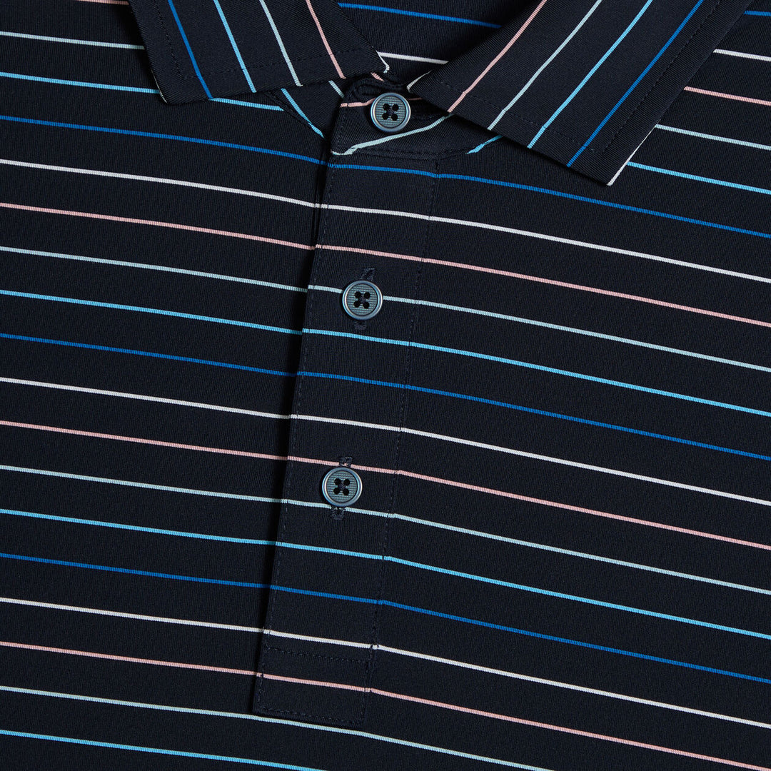 G/FORE MEN'S MULTI STRIPE TECH JERSEY POLO - TWILIGHT / BAJA