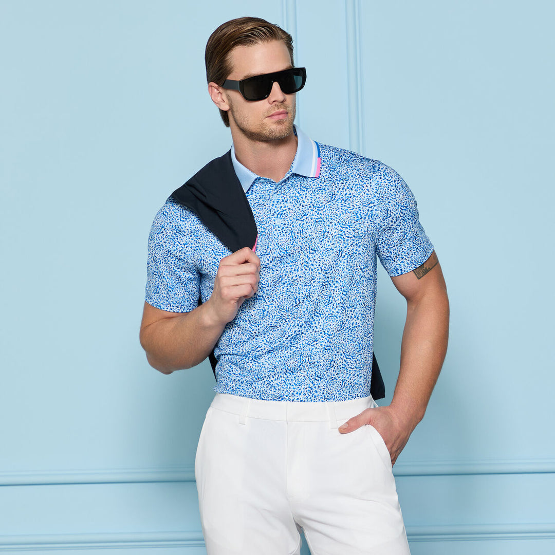 G/FORE MEN'S FIREWORKS TECH JERSEY POLO - BAJA