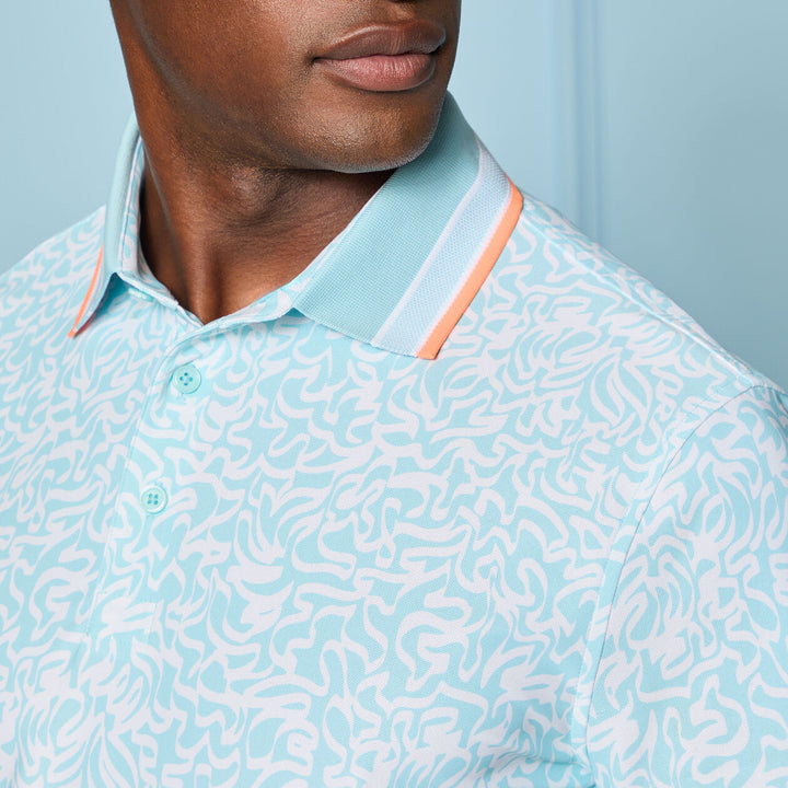G/FORE MEN'S SCRIBBLE TECH JERSEY POLO - CENOTE