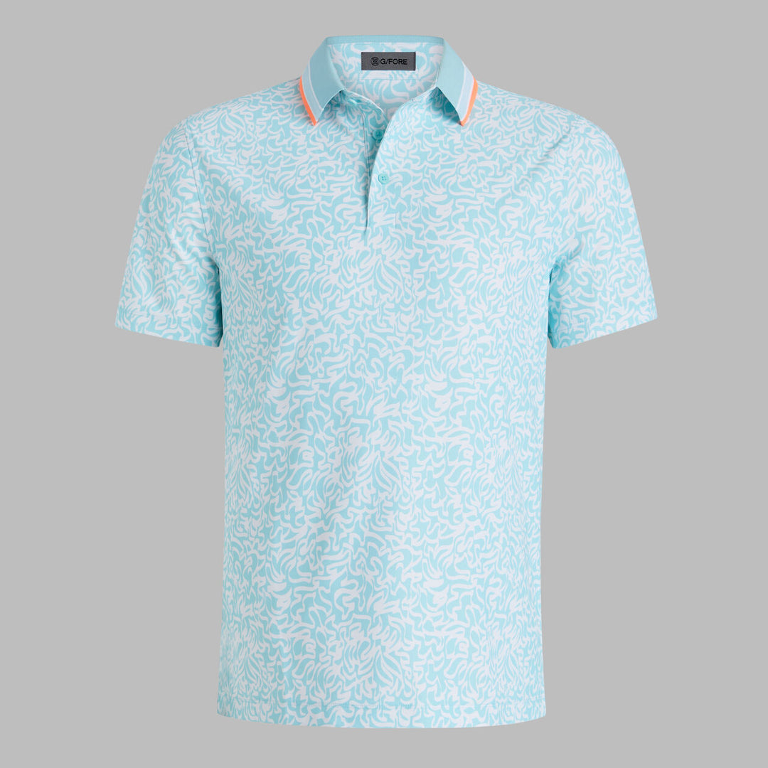 G/FORE MEN'S SCRIBBLE TECH JERSEY POLO - CENOTE
