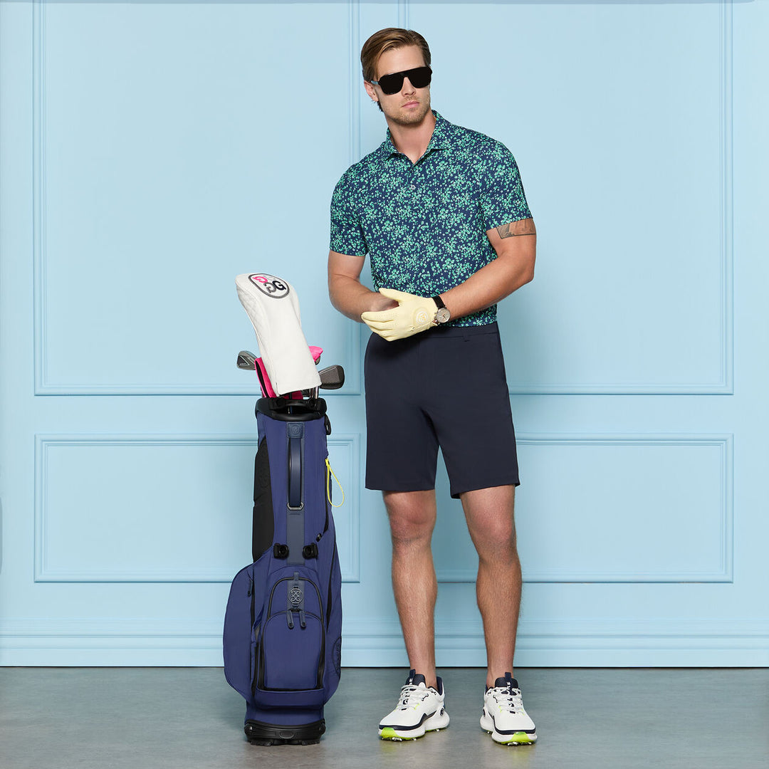 G/FORE MEN'S SCATTERED DITZY TECH JERSEY POLO - CLOVER