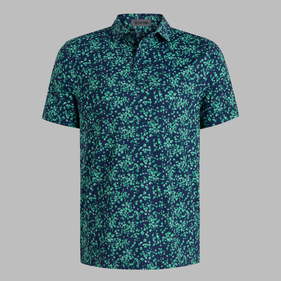 G/FORE MEN'S SCATTERED DITZY TECH JERSEY POLO - CLOVER