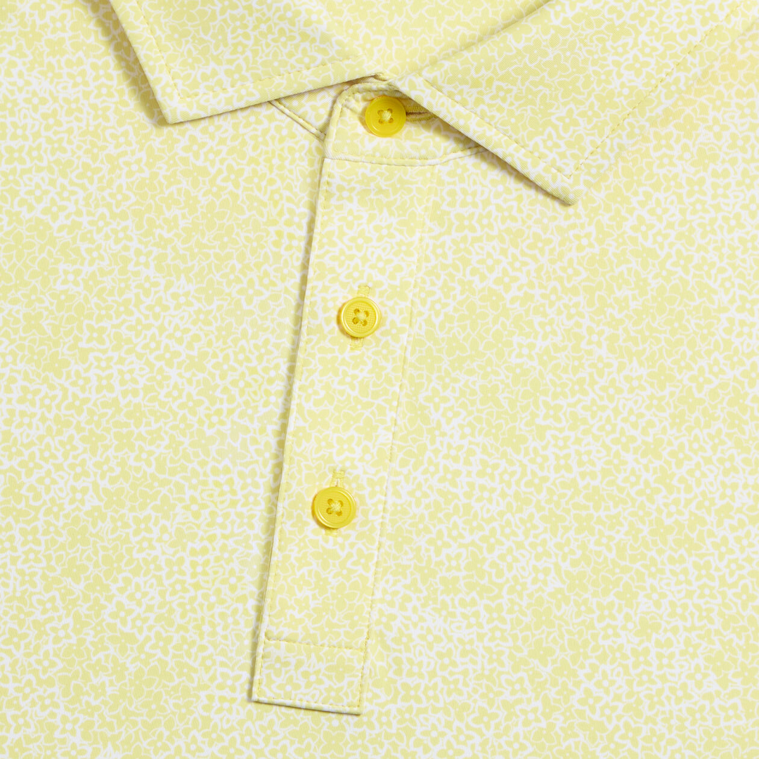 G/FORE MEN'S HYDRANGEA TECH JERSEY POLO- CANARY