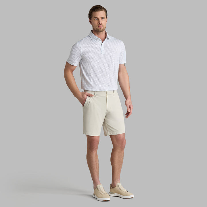 G/FORE MEN'S GEO ALL PLAY STRETCH KNIT POLO - SNOW